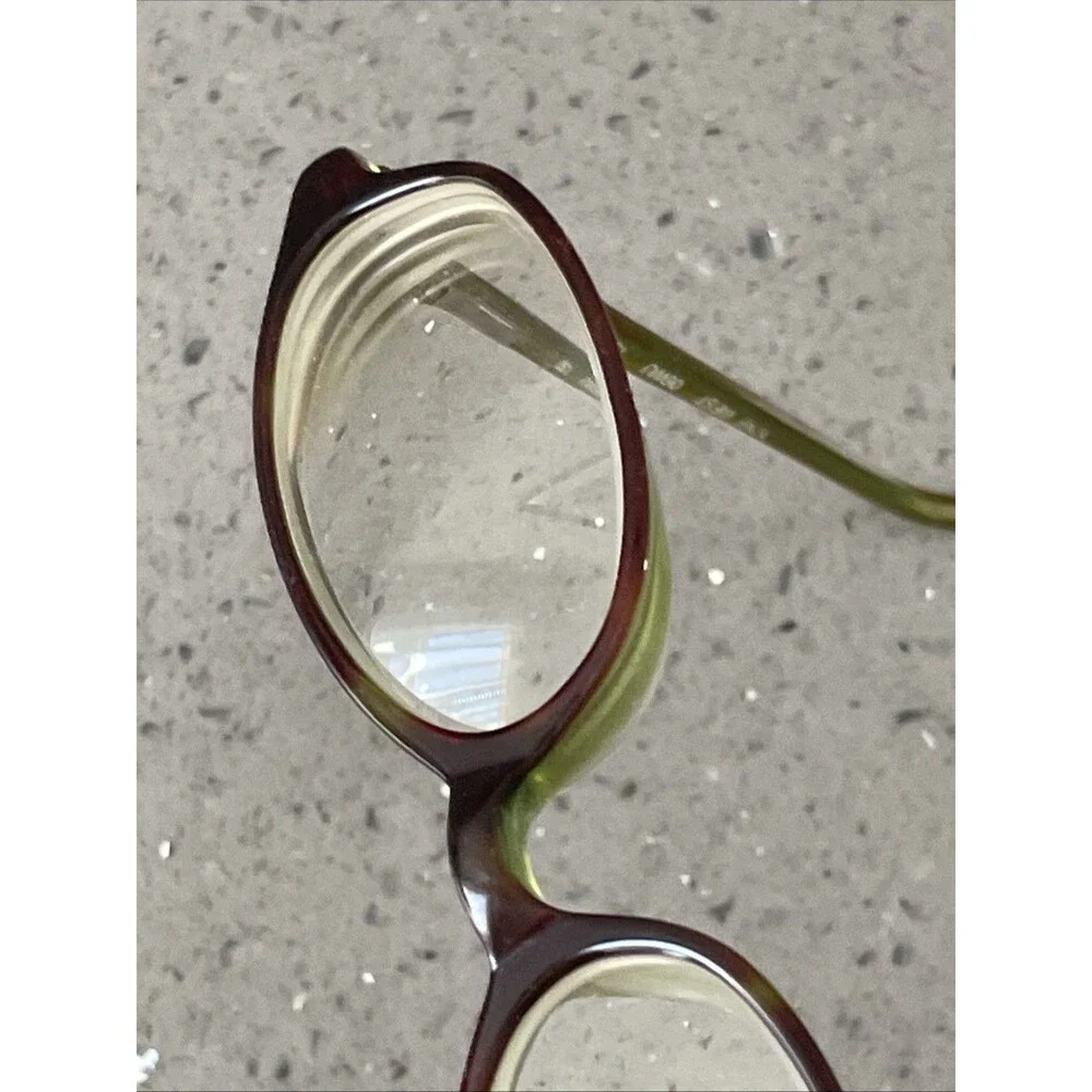 Nine West 68 06WU Eyeglasses brown oval Frames ONLY Tortoise Green 47-16-130